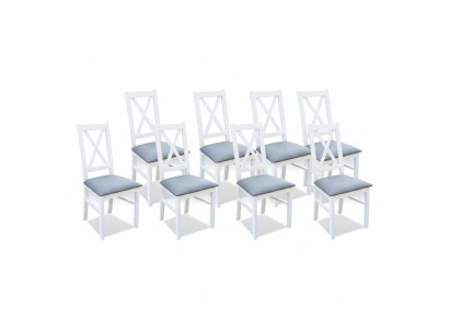 Designer Holz Stoff Polster Stühle Gastro Esszimmer Textil Set 8x Sessel Stuhl