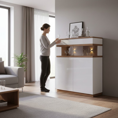 Luxus Glas Vitrine Holz Designer Schrank Vitrinen Regal Schränke Regale Möbel