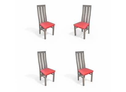 Garnitur Komplett K69 Design 4x Stuhl Set Esszimmer Textil Polster Sitz Stühle