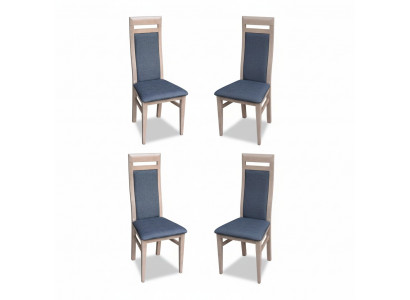 Stühle Küche Esszimmer Stoff Holz Set 4x Design Stuhl Textil Lehnstuhl Polster