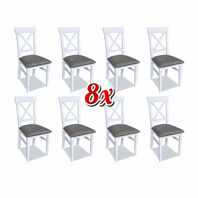 Esszimmer Stühle Textil Set 8x Stuhl Designer Holz Stoff Polster Stühle Gastro