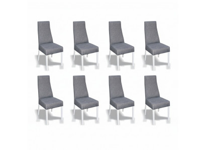 Esszimmer 8x Stühle Stuhl Set Sessel Küche Neu Design Polster Leder Textil Möbel