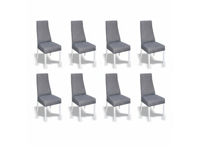 Esszimmer 8x Stühle Stuhl Set Sessel Küche Neu Design Polster Leder Textil Möbel