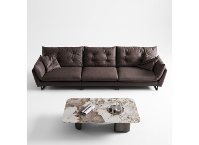 Sofa 4 Sitzer Sofas Luxus Kunstleder big Polster 260cm Designer Möbel