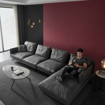 Italienische Möbel Wohnzimmer Soft Style Couchen Design Ecksofa L-Form