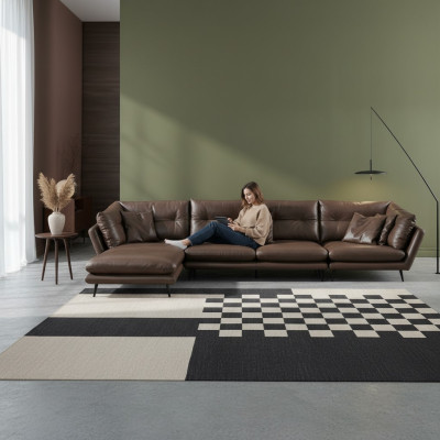 Ledersofa Couch Wohnlandschaft Eck Design Modern Sofa Ecksofa L-Form
