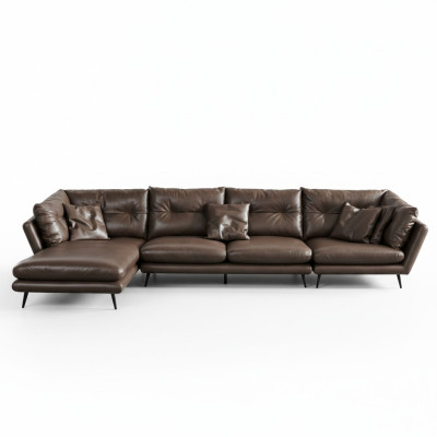 Ledersofa Couch Wohnlandschaft Eck Design Modern Sofa Ecksofa L-Form