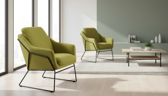 Designer Lehn Stuhl Polster Sofa 1 Sitzer Modern Neu Fernseh Sessel