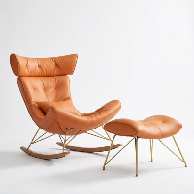 Sessel Metall Design Polster Lounge Club Stuhl Sitz Zimmer Schaukel