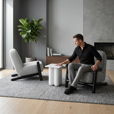 Luxus Design Möbel Moderner Design Sessel 63*80cm Textil Wohnzimmer