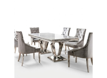 Esstisch Moderne Esszimmer Wohnzimmer Küche Design Tisch Metall