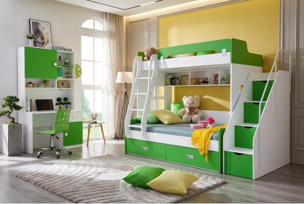 Jugendbett Schreibtisch Schrank Grün NEU Jugendzimmer Kinderzimmer komplett Set