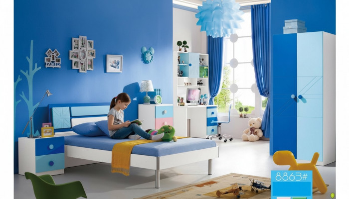 Kinderzimmer Set Bett Kleiderschrank Modernes Jugend Schlaf Zimmer Neu 4tlg.Set