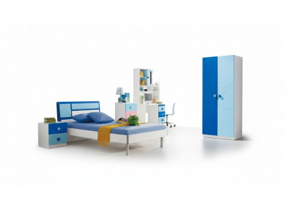 Kinderzimmer Set Bett Kleiderschrank Modernes Jugend Schlaf Zimmer Neu 4tlg.Set