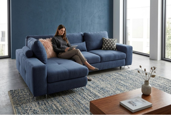 Wohnzimmer Textil L-Form Sofas Sofas Ecke Ecksofa Couch Polstermöbel