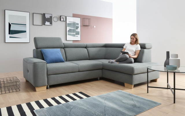 Modernes Ecksofa Stoffpolsterung Schlafsofa Sofa Bestellung Polster