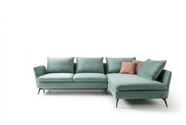Wohnzimmer Grün Möbel Textil Sofas Ecksofa L Form Couch Polstermöbel