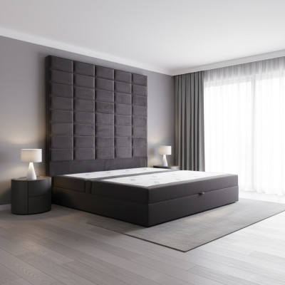 Doppelbett Polster Bett Braun 180x200 Betten Luxus Design Möbel Wand Paneel Neu