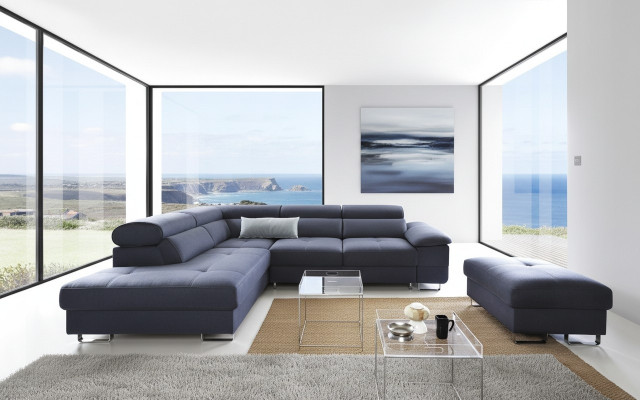 Textil Sofa Ecksofa Sofa Couch Polster Wohnlandschaft Textil Sofas Couchen LForm