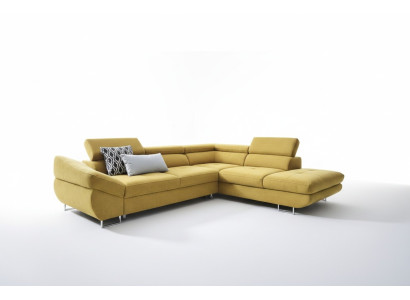 Ecke Couch Sets L-Form Sofa weiche Polsterung Wohnbereich Möbel Textil Gelb Neu