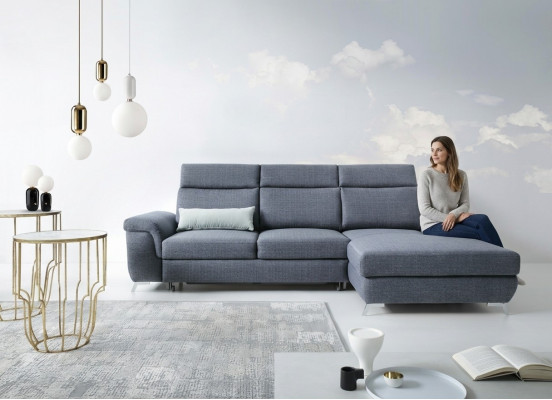 Wohnzimmer Textil L-Form Sofas Grau NEU Ecksofa Couch Polstermöbel