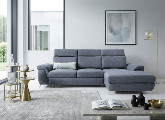Wohnzimmer Textil L-Form Sofas Grau NEU Ecksofa Couch Polstermöbel
