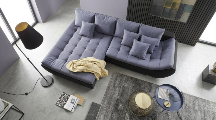 Moderne Design Sofas Couchs Möbel Stoff L-Form Wohnzimmer Ecksofa