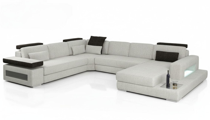 Textilsofa Couch Wohnlandschaft U-Form Design Modern Sofa Eck Sofas Design