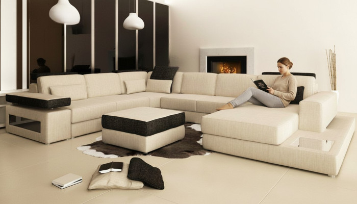 XXL Wohnlandschaft Sofa Couch Polster Sofa Ecke Designer U-Form Ecksofa Neu