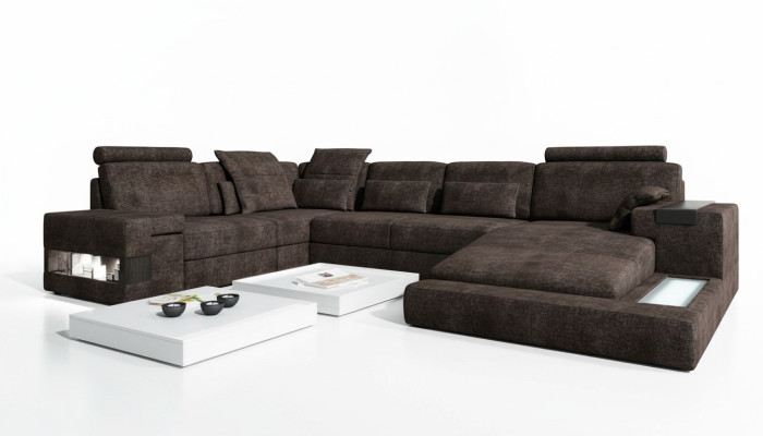 Textilsofa Ecksofa U Form Modernes Sofa Ledersofa Ecksofa Polster Wohnlandschaft