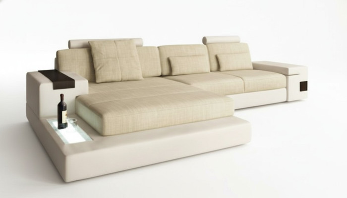 L-form Bettfunktion Couch Leder Sofas Couchen Schlaf Sofa Design Ecksofa