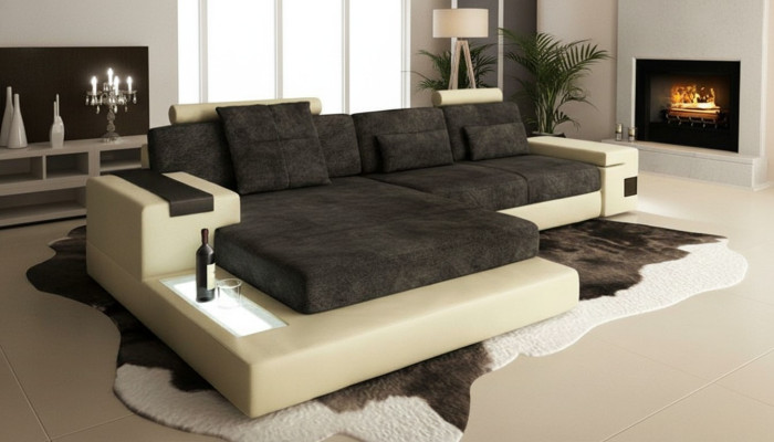 Schlaf Ecksofa Wohnlandschaft Ecksofa Polster Eck Sitz Couch Modern L Form Big