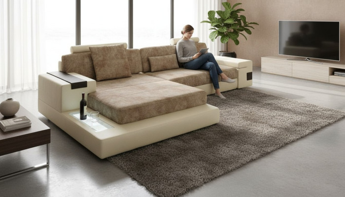 Sofa Couch Ecksofa Eck Ecke Landschaft Polster Design Wohn L Form