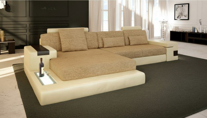L-Form Sofa Couch Design Couch Textil Modern Polster Wohnlandschaft Ecksofa Neu