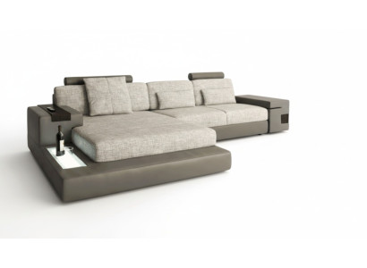 Design Sofa Couch Ecke Polstermöbel Wohnzimmer LForm Modern Elegant Textil Stoff