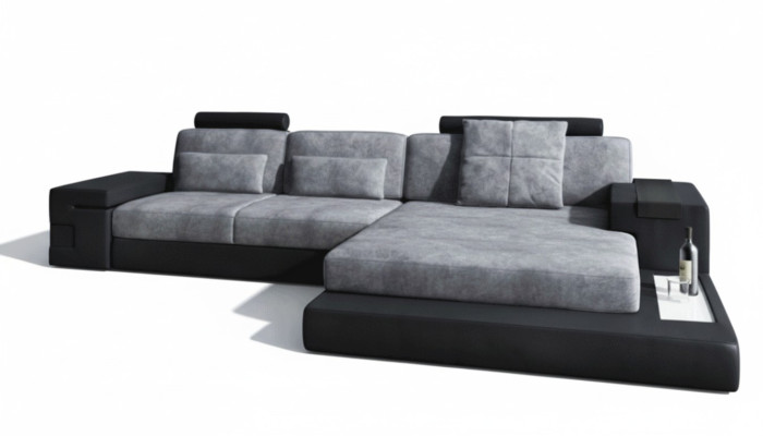 Ecksofa Wohnzimmer L-Form Polster Sofa Leder Design NEU Modern