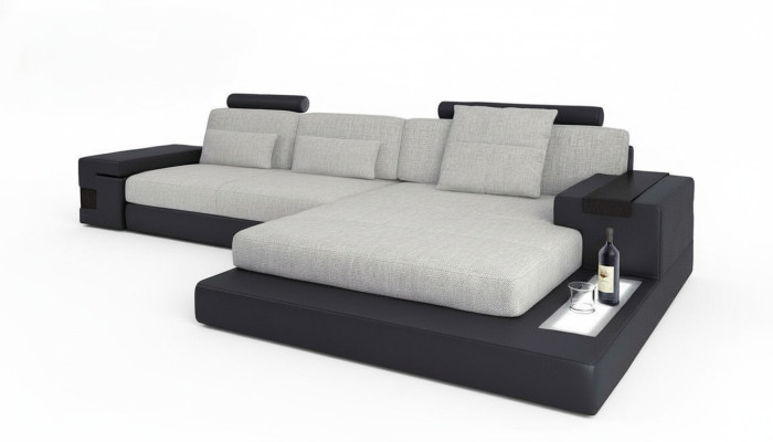 Stoff L-Form Couch Wohnzimmer Ecksofa moderne Design Textil großes Sofa Modern