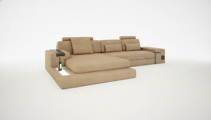 Design Modern Sofa Stoff Braun Ecksofa L Form Couch Wohnlandschaft Sofa Eck Neu