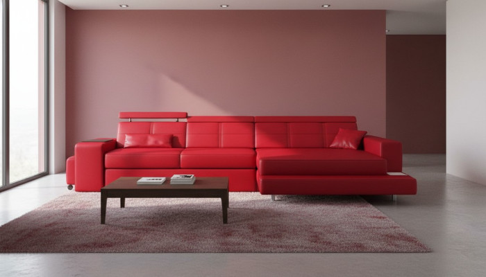 Möbel Ecksofa Leder Sofa Couch Polster Eck Sitz Wohnlandschaft L-Form Neu