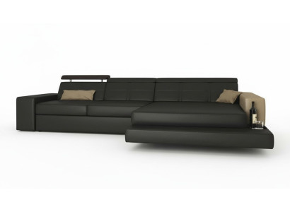 Ecksofa Couch Polster Wohnlandschaft Eck Ecke Leder Sofa Schwarz L Form