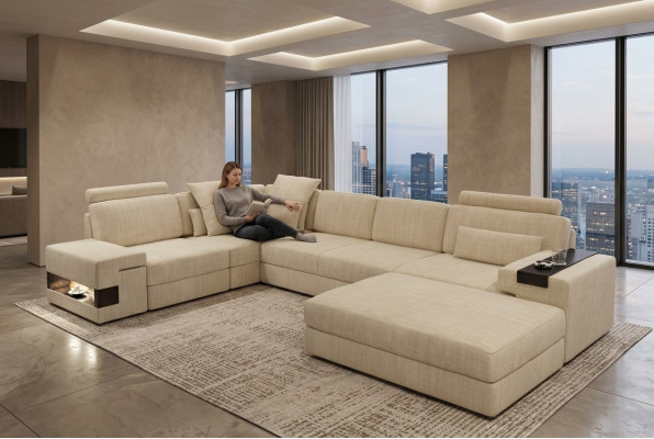 Textilsofa L-Form Sofa Möbel Wohnzimmer Ecke Design Modern Weich Stil 2tlg.Set