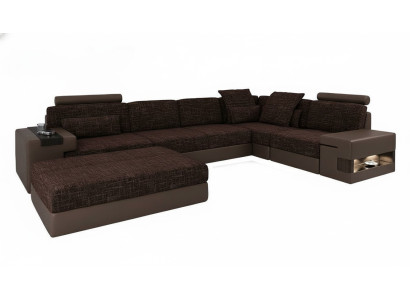 Polster Set Wohnzimmer L-Form Modern Designer Sofa Couch Ecke mit Hocker Möbel