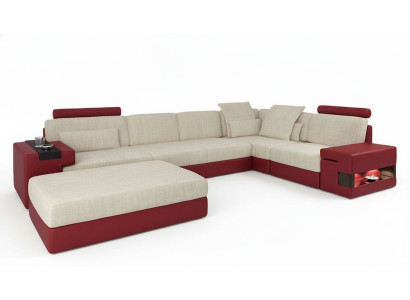 Moderne Sofa Ecke Set L-Form gepolsterte Sofas Couchen Couch Hocker Living Möbel