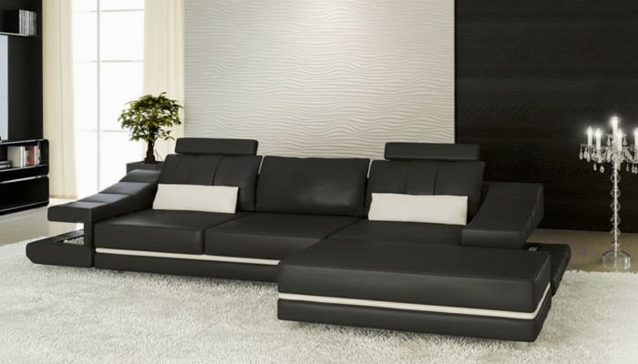 Modern Luxus edel Sofa Leder 3 Sitzer Hocker Wohnzimmer Büro NEU Kunst