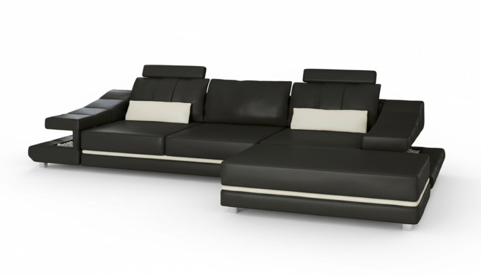 Modern Luxus edel Sofa Leder 3 Sitzer Hocker Wohnzimmer Büro NEU Kunst