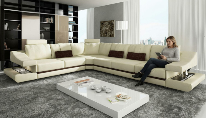 Design Wohnlandschaft Ecksofa Textil Leder Neu Sofas L Form Sofa Couch Polster