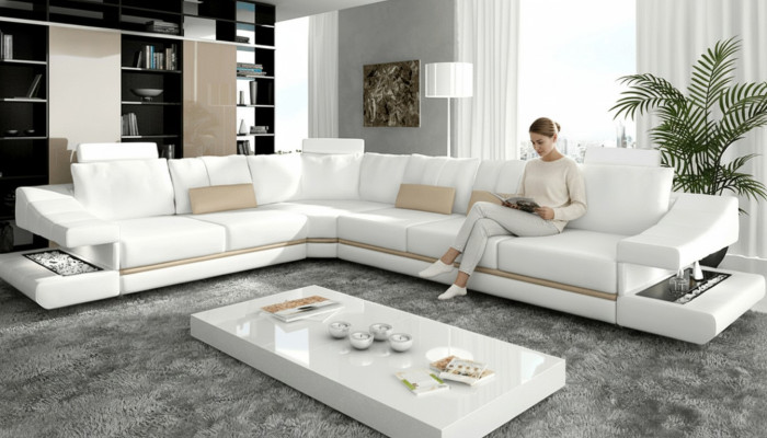 Wohnzimmer moderne Design Sofas Couchs Eleganc L-Form Ecksofa Stoff Couch Neu