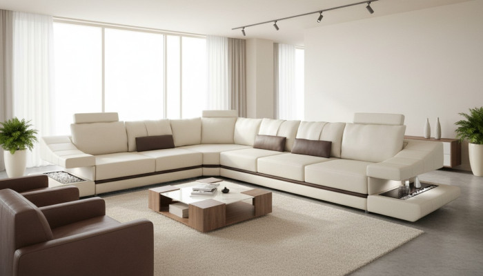 Sofas Design Ecksofa L-Form Möbel Bett Funktionen Textil Leder Schlafsofa Sofas