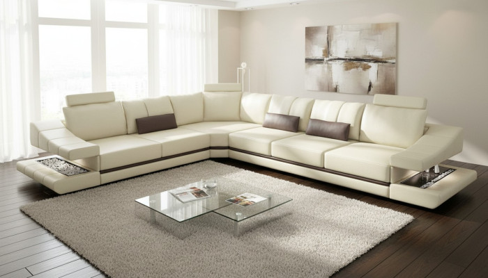 Sofas Ecke Ecksofa Couch Polstermöbel Wohnzimmer Textil L-Form Sofas