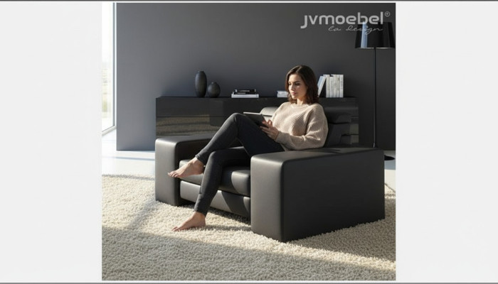 Design Wohnzimmer Leder Couch Sessel 1 Sitzer Polster Sofas Lounge Club Möbel